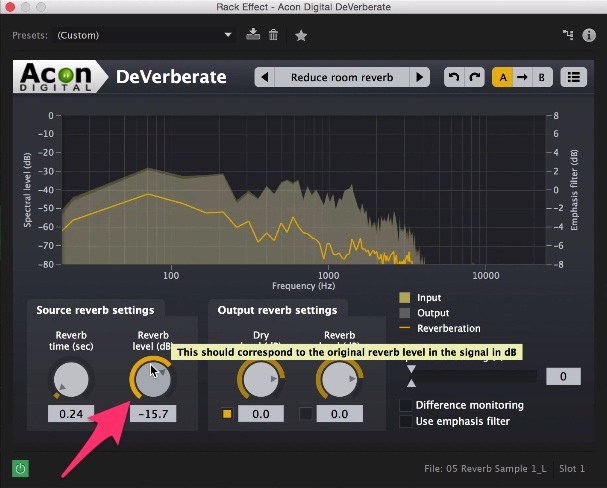 Tips and Tricks: Removing Echo and Reverb From Audio: Acon Step 3
