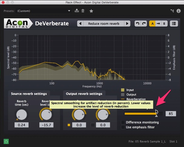 Tips and Tricks: Removing Echo and Reverb From Audio: Acon Step 4