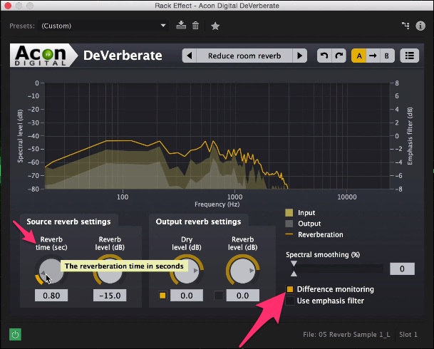Tips and Tricks: Removing Echo and Reverb From Audio: Acon Step 2