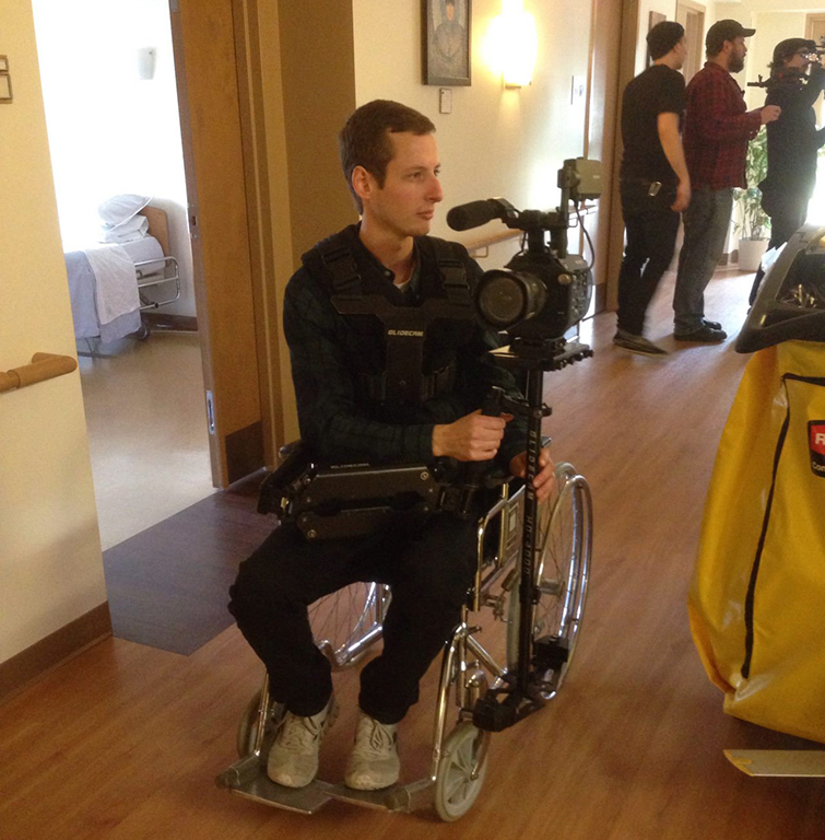 5 Simple Cinematography Hacks for Under $50: wheelchair dolly hack 