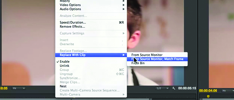 How to Match Frame and Replace Edit in Premiere Pro