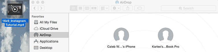 GIF of how to send files via AirDrop