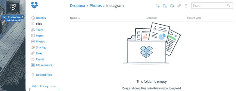 GIF of how to transfer files via Dropbox