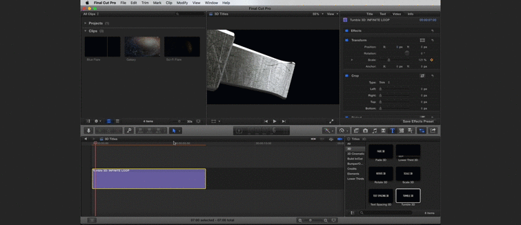 Make Your Project Stand Out With 3D Titles in Final Cut Pro X: Keyframe a Drift
