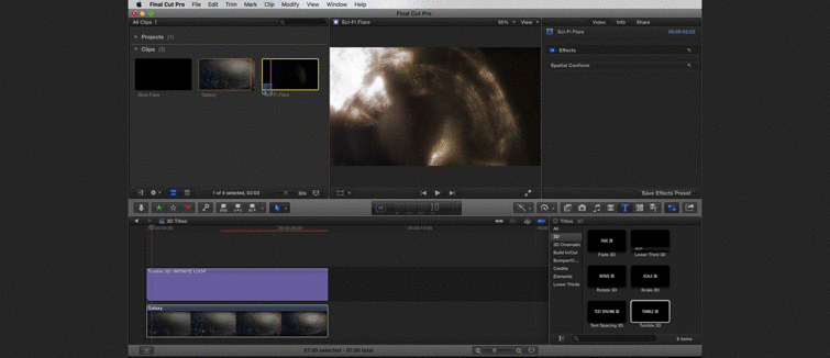 Make Your Project Stand Out With 3D Titles in Final Cut Pro X: Add the Flare Element