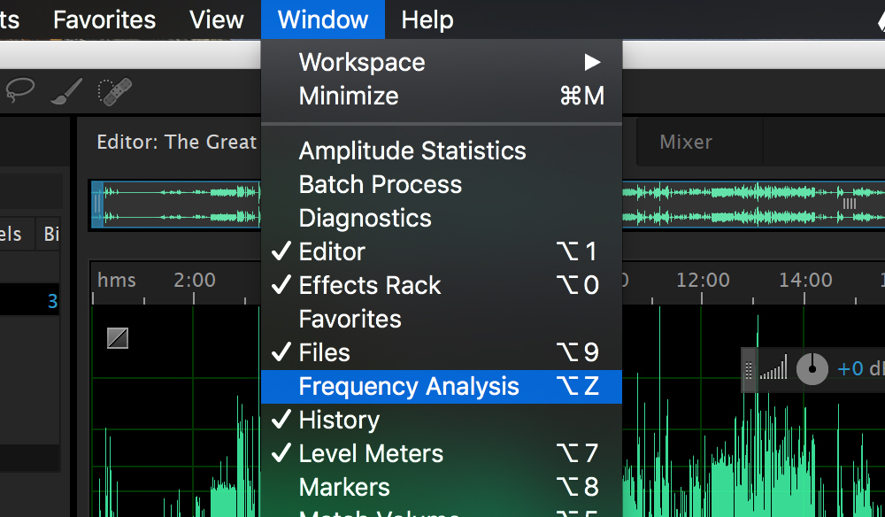 5 Tips for Cleaning Up Audio in Audition: Frequency Analysis Menu