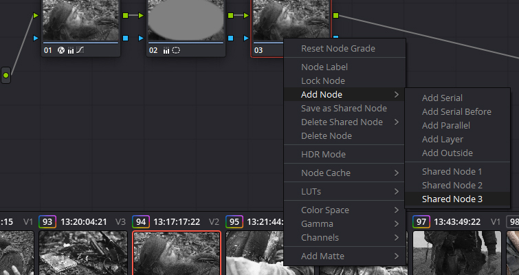How To Use The Shared Node Feature In DaVinci Resolve 15