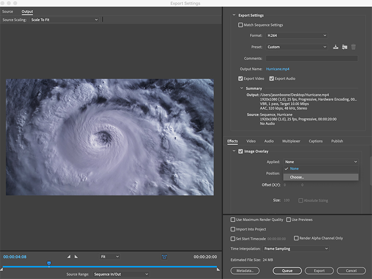 how to add an image over a video in premiere pro