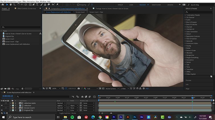 Reflection Screen Fx Basic Screen Replacements (with Reflections) in Adobe After Effects